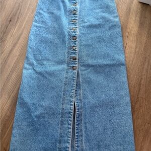 Denim Button-Down Skirt